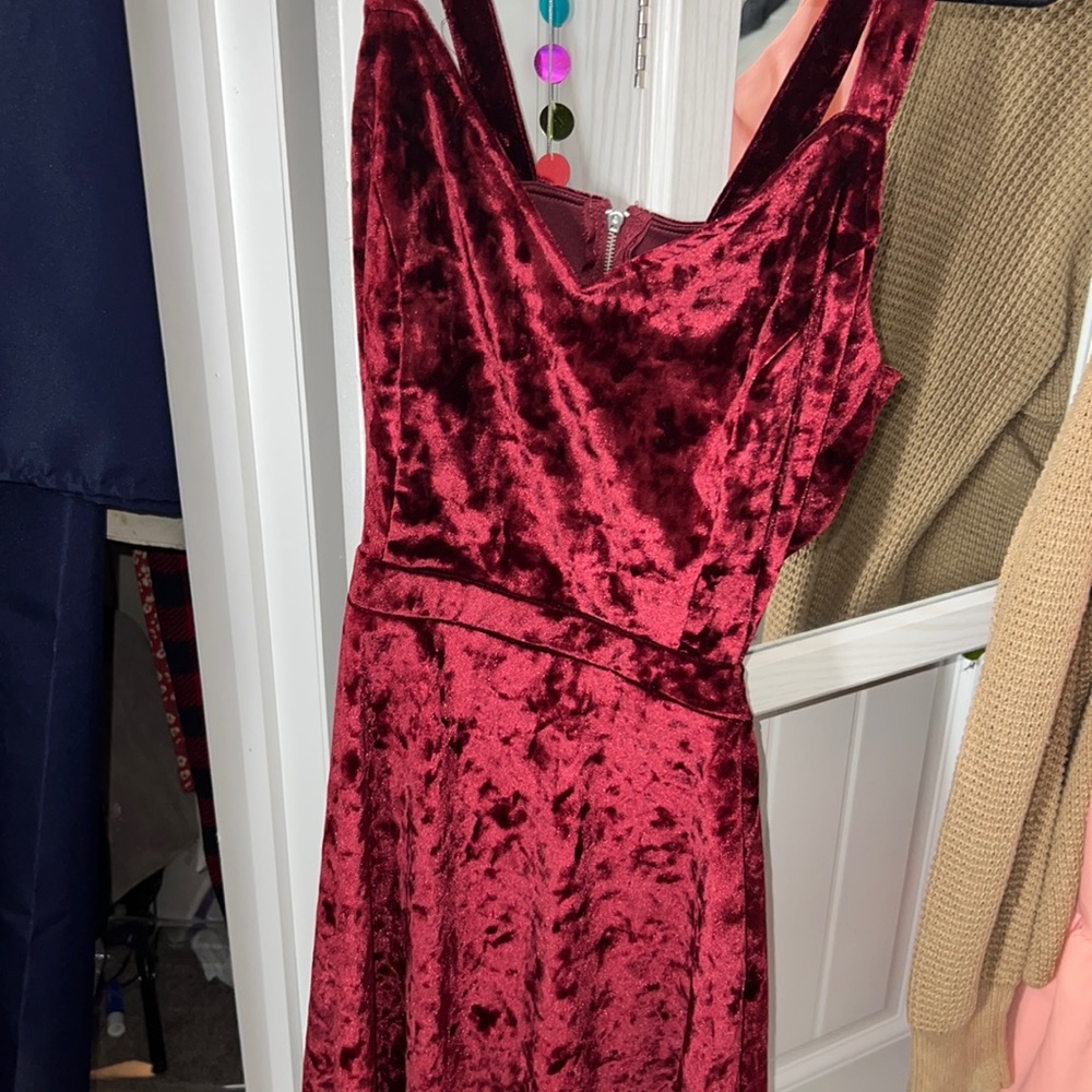 Red velvet dress